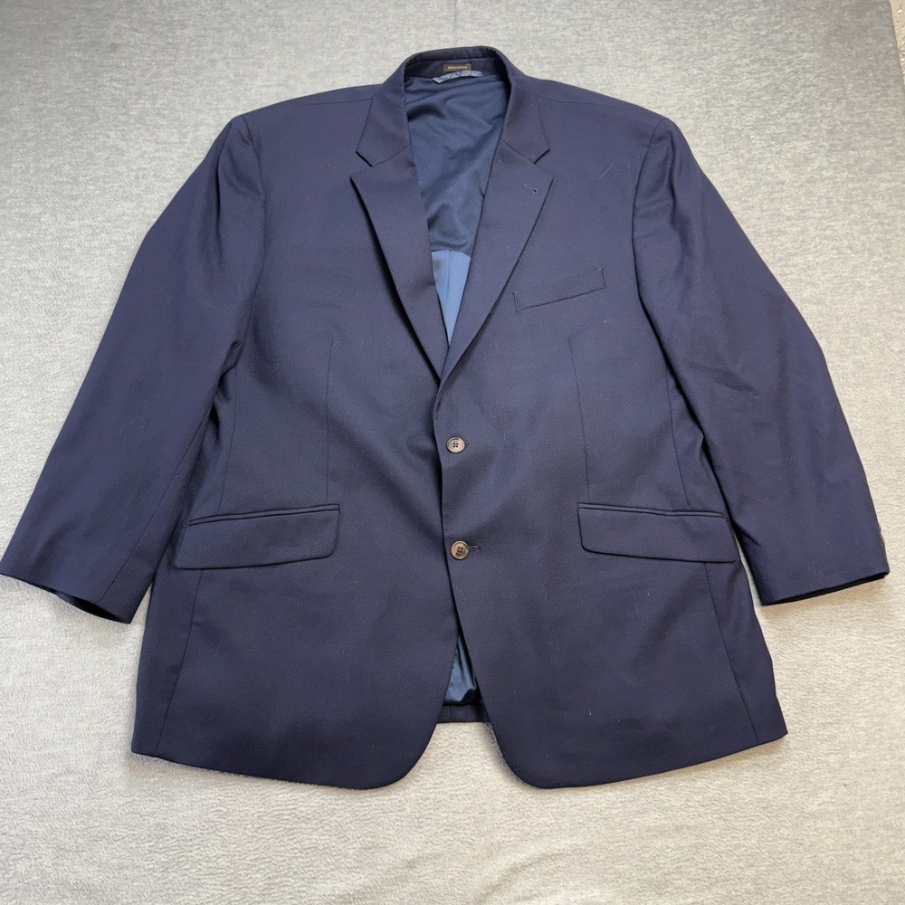 Joseph Abboud Blazer Mens 50L Blue Jacket Sport Coat Wool Stretch Lined Travel